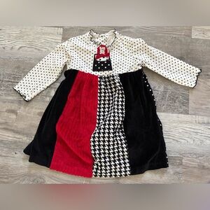 Peaches n cream Purse Appliqué Long Sleeve Dress